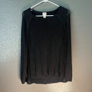 Chico’s Size 2 (US 12) Black Sleeveless Shell w/ Cape